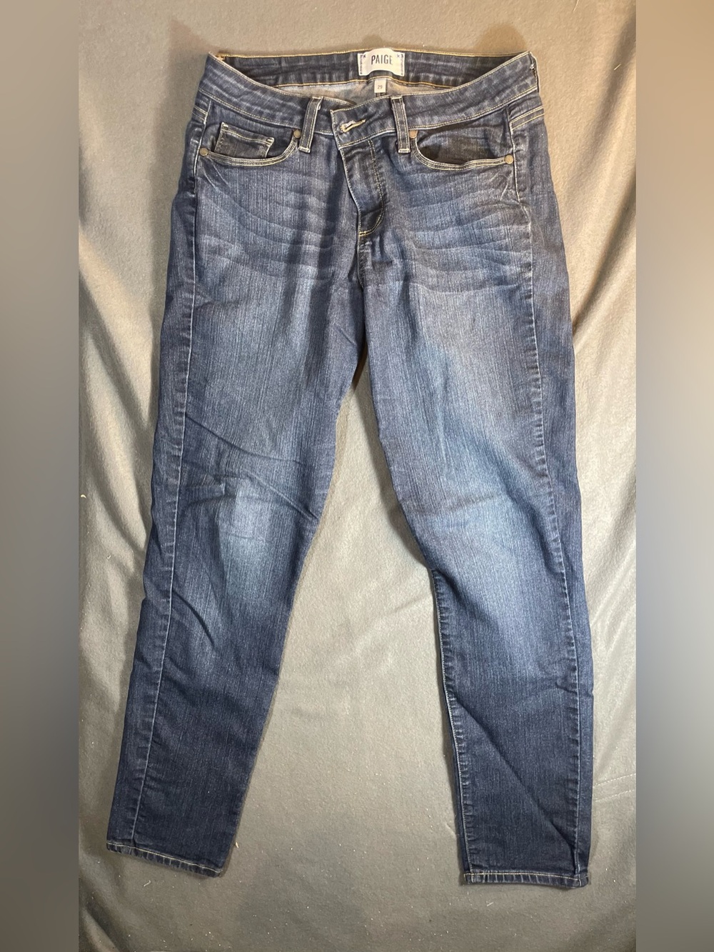 PAIGE Kylie Crop Mid Rise Skinny Jeans Dark Wash 29